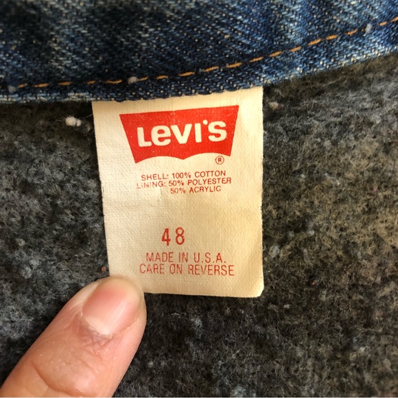 SOLD 1990s Levi's Blanket Lined Red Tag Made in USA Denim Jacket 70506-0316 - Picture 14 of 16